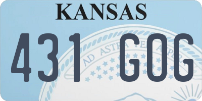 KS license plate 431GOG