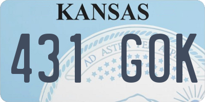KS license plate 431GOK