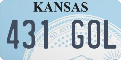 KS license plate 431GOL