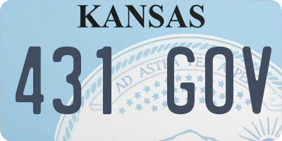 KS license plate 431GOV