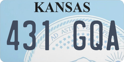 KS license plate 431GQA