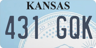 KS license plate 431GQK