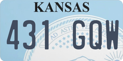KS license plate 431GQW
