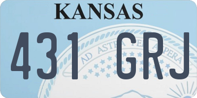 KS license plate 431GRJ