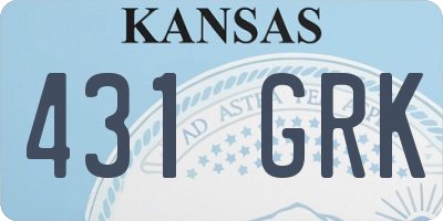 KS license plate 431GRK