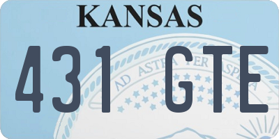 KS license plate 431GTE