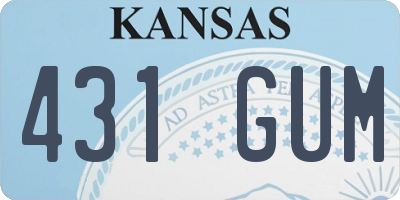 KS license plate 431GUM