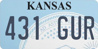 KS license plate 431GUR