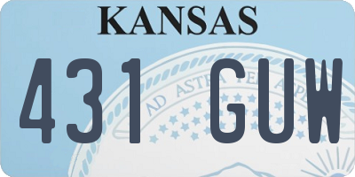 KS license plate 431GUW