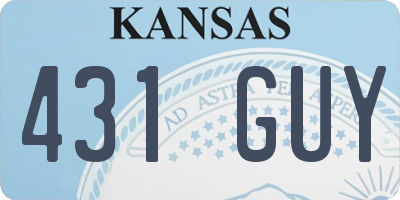 KS license plate 431GUY