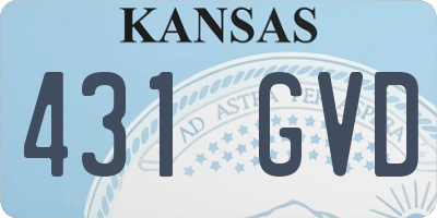 KS license plate 431GVD