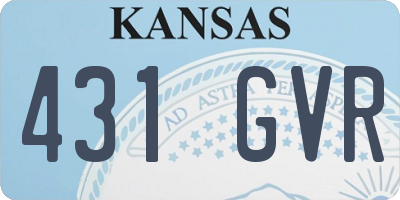 KS license plate 431GVR