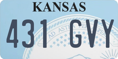 KS license plate 431GVY