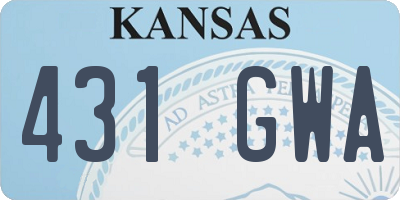 KS license plate 431GWA