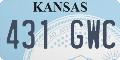 KS license plate 431GWC