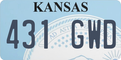 KS license plate 431GWD