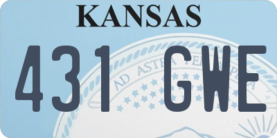 KS license plate 431GWE