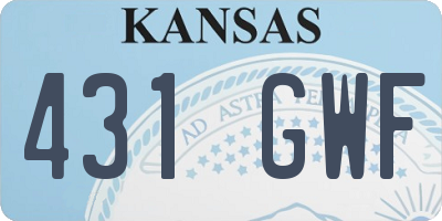 KS license plate 431GWF