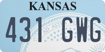 KS license plate 431GWG