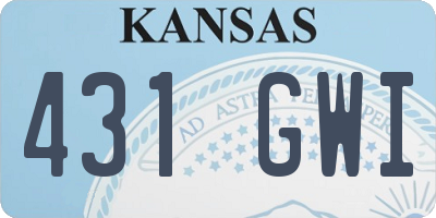 KS license plate 431GWI