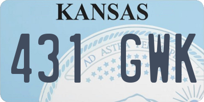 KS license plate 431GWK
