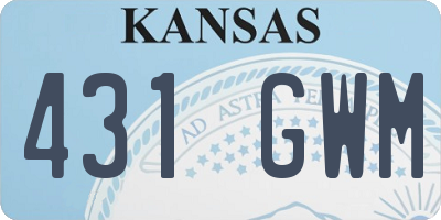 KS license plate 431GWM
