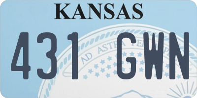 KS license plate 431GWN