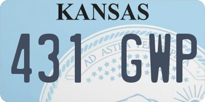 KS license plate 431GWP