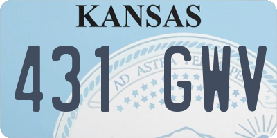 KS license plate 431GWV