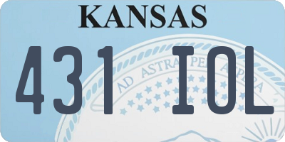 KS license plate 431IOL