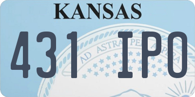 KS license plate 431IPO