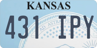KS license plate 431IPY