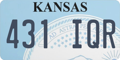 KS license plate 431IQR