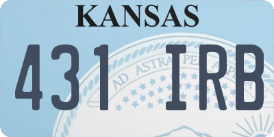 KS license plate 431IRB