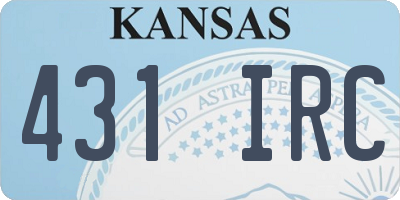 KS license plate 431IRC