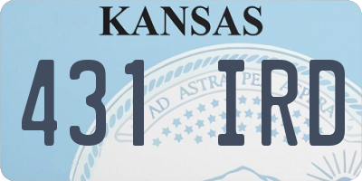 KS license plate 431IRD