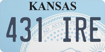 KS license plate 431IRE
