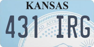 KS license plate 431IRG