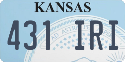 KS license plate 431IRI