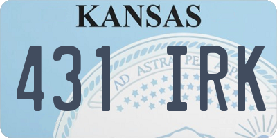 KS license plate 431IRK