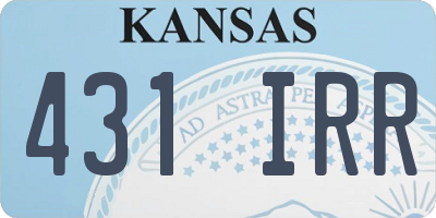 KS license plate 431IRR