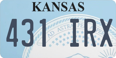 KS license plate 431IRX
