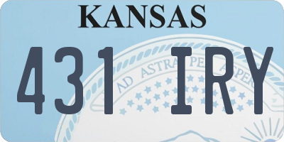 KS license plate 431IRY