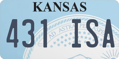 KS license plate 431ISA