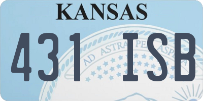 KS license plate 431ISB