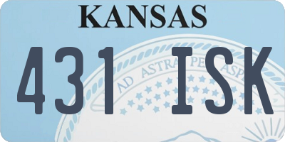 KS license plate 431ISK