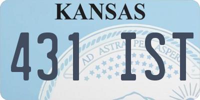KS license plate 431IST