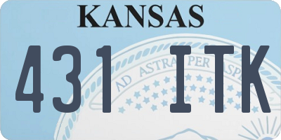 KS license plate 431ITK