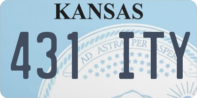 KS license plate 431ITY