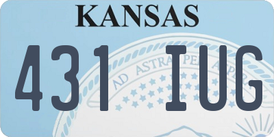 KS license plate 431IUG